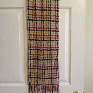 Coach Wool Cashmere Check Pattern Scarf